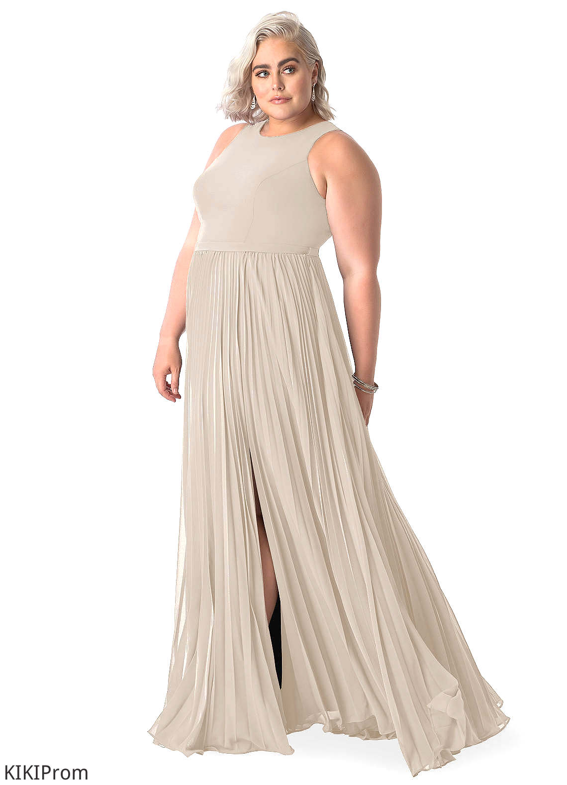 Amy Natural Waist Sleeveless V-Neck Floor Length A-Line/Princess Bridesmaid Dresses
