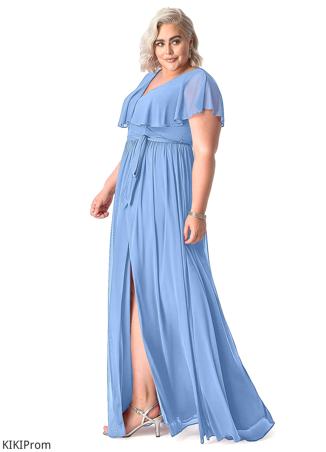 Victoria Sleeveless Floor Length Halter A-Line/Princess Natural Waist Bridesmaid Dresses