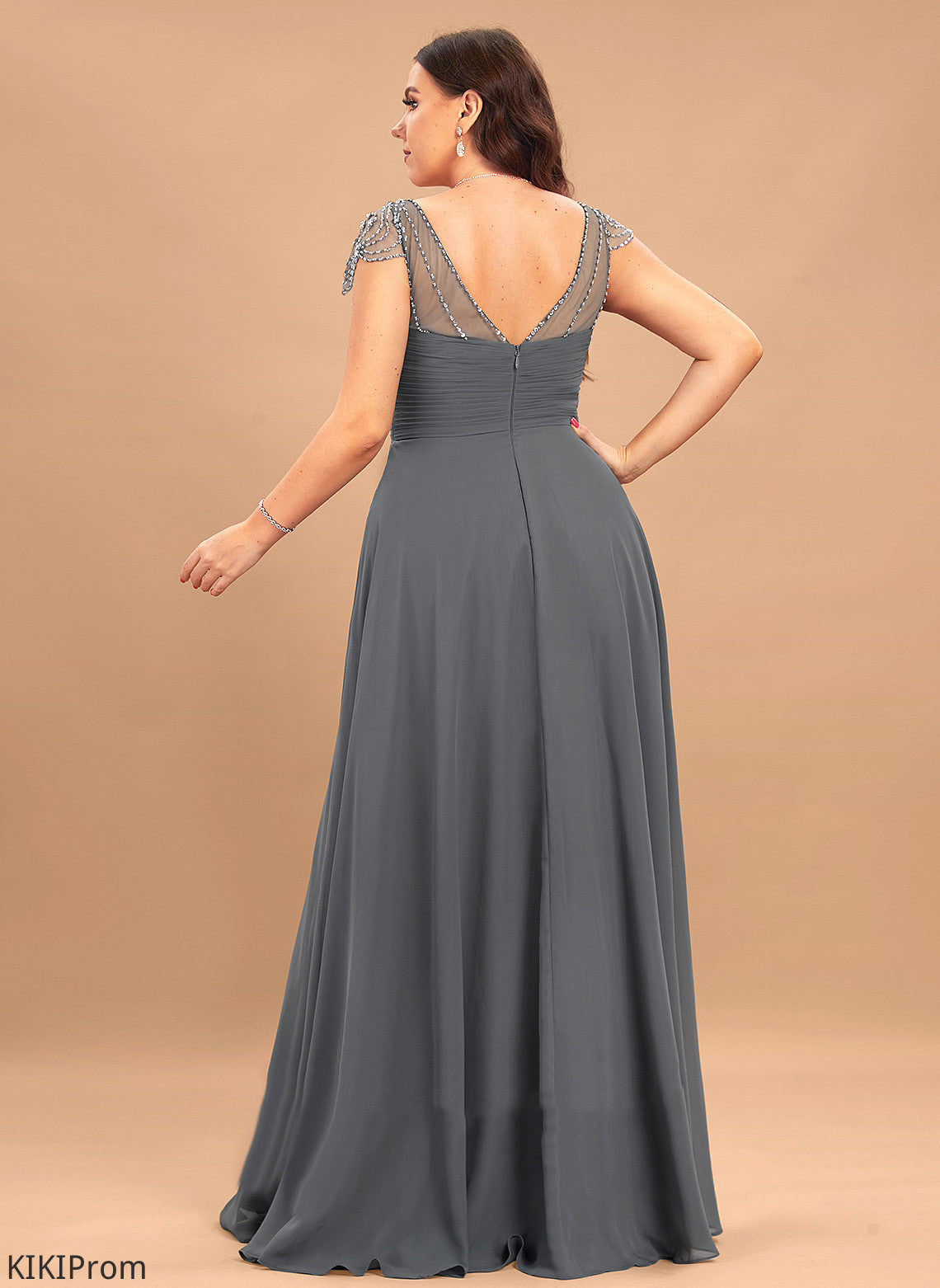 Length Silhouette Neckline Sequins A-Line V-neck Fabric Pleated Floor-Length Embellishment Beading Skyler Bridesmaid Dresses