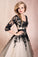 2022 Prom Dresses Scoop A Line With Applique And Ribbon Tea Length