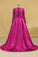2022 Hot Plus Size Prom Dresses Scoop A Line Satin Long Sleeves With Pocket