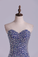 2022 Homecoming Dresses Sheath Sweetheart Mini With Rhinestones&Beads Dark Royal Blue