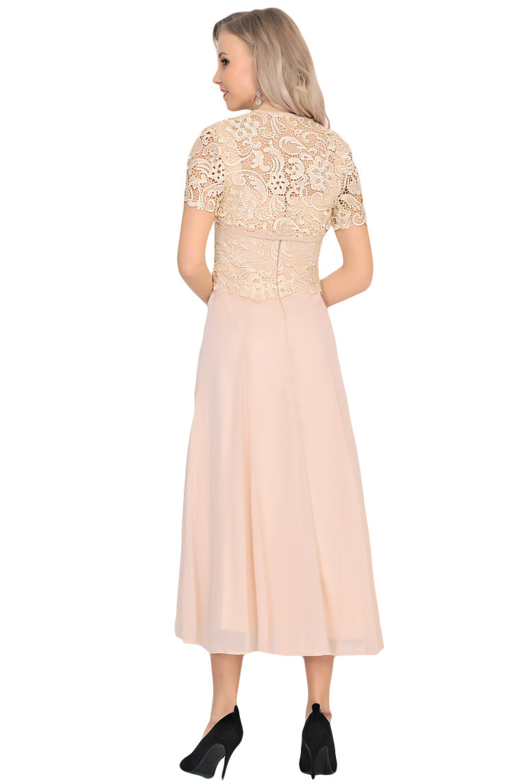 2024 A Line Square Prom Dresses Chiffon&Lace With Jacket