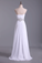2022 Sweetheart Chiffon Floor Length A Line Prom Dress Beaded Waistline