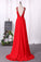 2024 Sexy Open Back Prom Dresses A Line High Neck Chiffon With Ruffles And Beads