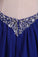 2022 Prom Dresses Halter Open Back A Line Chiffon With Rhinestone Dark Royal Blue
