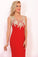 2022 Sexy V Neck Prom Dresses Mermaid Spandex With Appliques Sweep Train