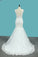 2024 V Neck Mermaid Wedding Dresses Tulle With Applique And Beads Court Train