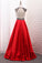 2024 A-Line Scoop Satin Prom Dresses Tulle Bodice Black Sequins Floor-Length With Pocket
