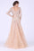 2022 New Arrival Prom Dresses V Neck 3/4 Length Sleeves Organza With Beads