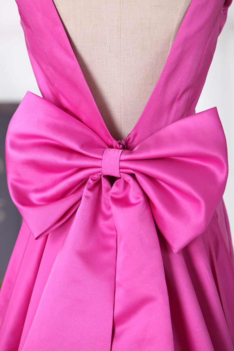 2024 New Arrival V Neck Satin With Bow Knot Mermaid Prom Dresses