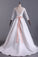2022 Open Back Scoop With Applique And Sash A Line Satin Wedding Dresses