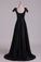 2022 Deep V-Neck Evening Dresses A-Line Satin With Bow-Knot & Ribbon