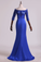 2022 Evening Dresses Bateau Mermaid Satin With Applique And Beads