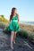 A-Line V Homecoming Dresses Arielle Neck Green DZ10052