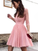 Round Neck Cocktail Pink Ashlyn Homecoming Dresses Long Sleeves Open Back Dresses DZ10083