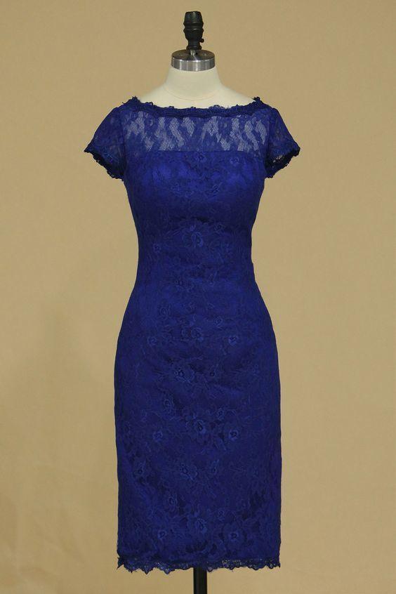 Mermaid Royal Blue Homecoming Dresses Nylah Lace Short With DZ10410