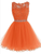 Round Neckline Orange Tulle Beaded Short Party Emma Homecoming Dresses Dress Graduation Dress DZ10581
