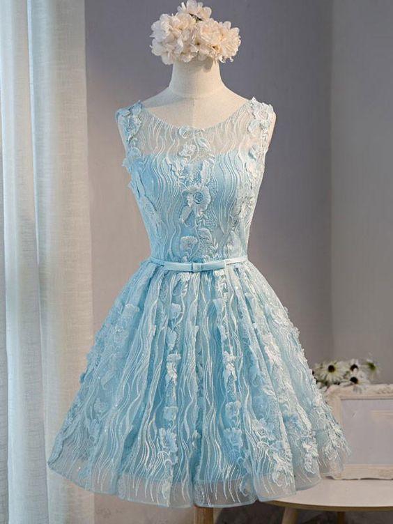Blue Ashlynn Homecoming Dresses Lace Short Sweet Sixteen DZ11264