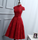Red Knee Homecoming Dresses Lace Mckayla Length High Neckline Party Dress DZ11726