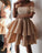 Cute A-Line Off The Shoulder Ruffles Hazel Homecoming Dresses DZ118