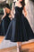 Straps Black Short Dresses With Pockets Homecoming Dresses Mabel DZ11825