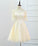 Champagne Short Champagne Evening Dress Homecoming Dresses Joselyn Lace DZ12248