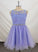 Lovely Lavender Tulle Short Lillie Homecoming Dresses Handmade Party Dress Knee Length DZ12687