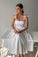 White Short Homecoming Dresses Satin Kamryn Party Dress White DZ12807