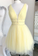 YELLOW V NECK TULLE Alyssa Homecoming Dresses SEQUIN SHORT DZ12966