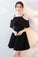 Simple Black Aline With Flounce Straps Homecoming Dresses Allisson DZ13318