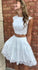 Gwendoline Homecoming Dresses Lace Two Piece Crew Above-Knee White With Pockets DZ1464