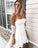 Simple Square White Asymmetric Homecoming Dresses Alayna A-Line DZ1538