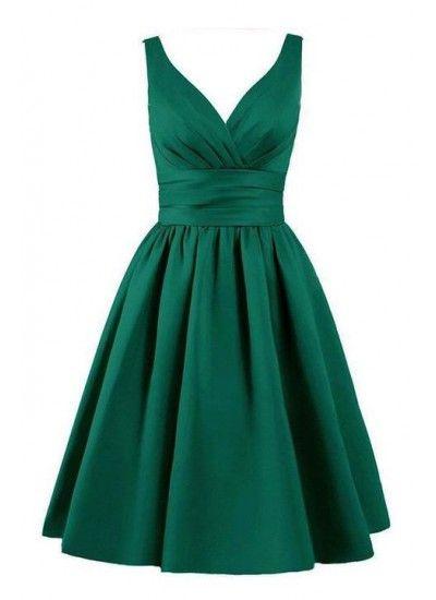V Homecoming Dresses Tania Neck Green Elegant Short DZ1544