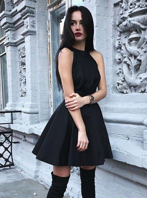 Charming Black Cute Dress Sexy Sleeveless Mini Party Gown Short Homecoming Dresses Miriam DZ1671