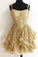 A-Line Sequins Gold Giselle Homecoming Dresses Cocktail Short Glitter Party Dress DZ2053