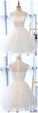 White Short Dress White Lace Desiree Homecoming Dresses DZ2056