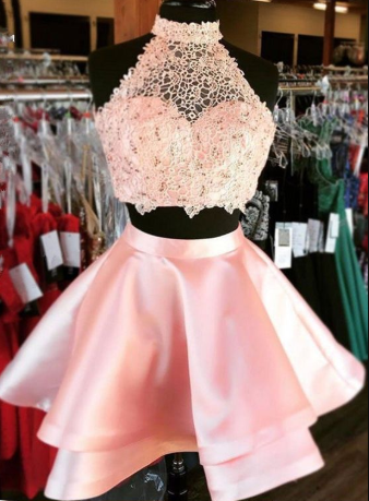 Two Piece 2 Homecoming Dresses Mikaela Pink Piece DZ2207