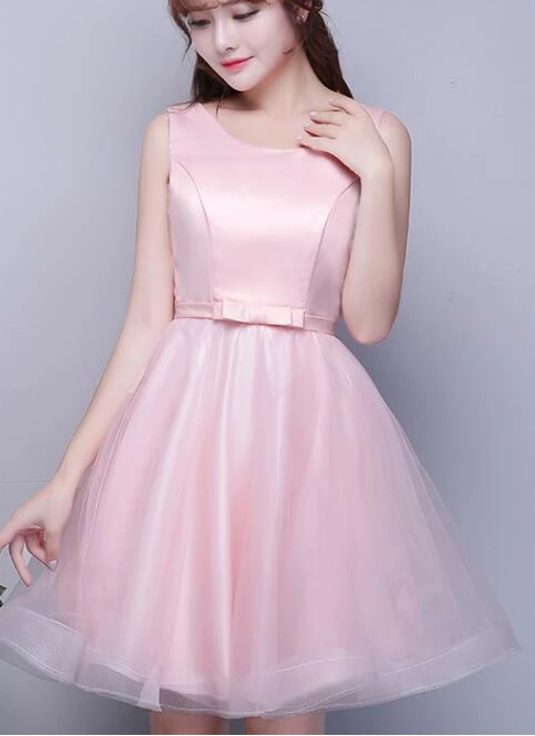Lovely Homecoming Dresses Pink Satin Jenny And Knee Length Formal Dress Cute 2024 DZ2248