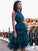 Charming Halter Homecoming Dresses Dania Blue Tulle Short Cheap DZ22743