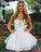 White Round Neck Tulle Beads Homecoming Dresses Felicity Short DZ22806