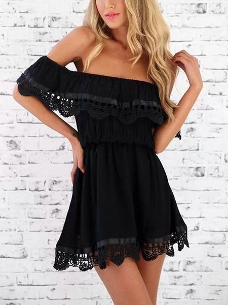 Casual Sexy Homecoming Dresses Alanna Off The Shoulder Black DZ22926