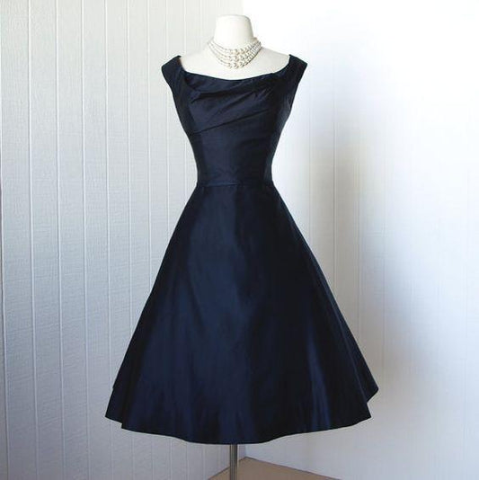 1950S Homecoming Dresses Haylee Vintage Dress Navy Blue Gowns Mini Short