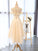 Lace Makaila Homecoming Dresses High Low Light Champagne DZ23713