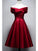 Vintage Homecoming Dresses Satin Elva Burgundy Knee Length DZ2384