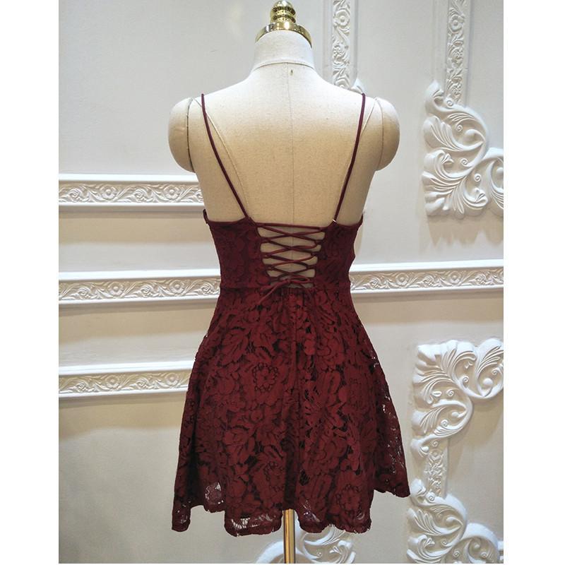 Sexy Straps Mini Party Homecoming Dresses Mariam Lace Dress Short DZ24584