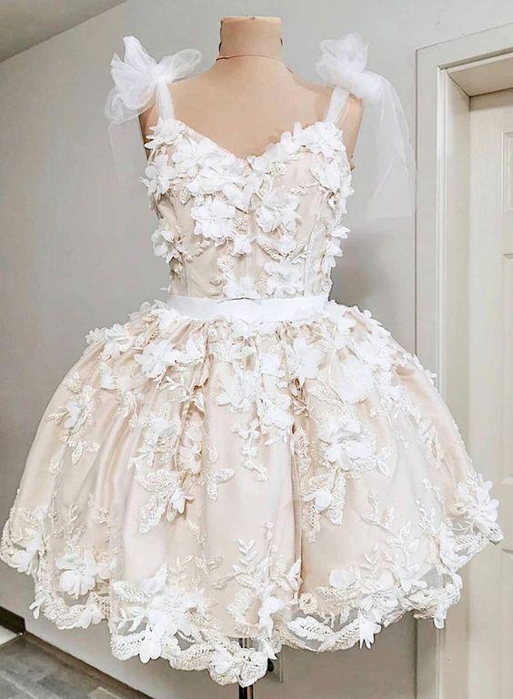 Holly Homecoming Dresses Cute Tulle Applique Short Dress DZ2474