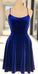 Simple Royal Blue Homecoming Dresses Aryana Velvet Party Dress DZ2591
