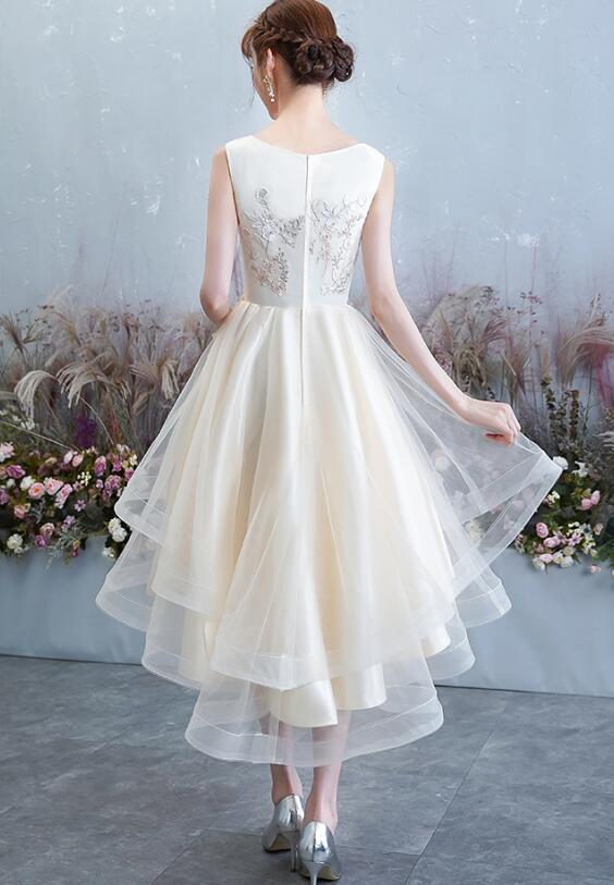 Homecoming Dresses Cierra Lovely Round Neckline High Low Party Dress Tulle Formal Dress DZ2598