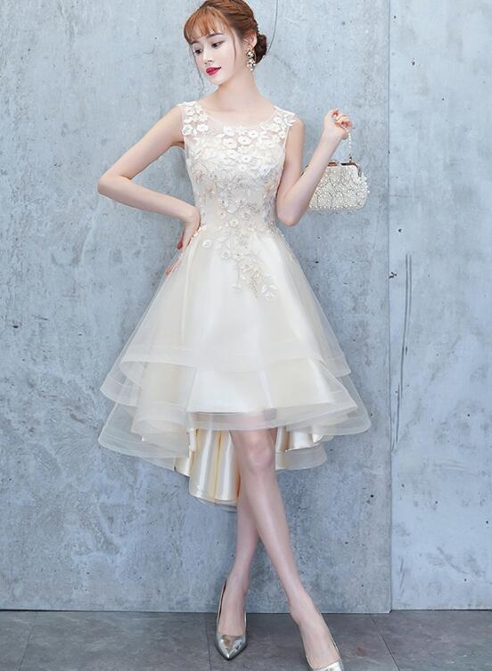 Homecoming Dresses Cierra Lovely Round Neckline High Low Party Dress Tulle Formal Dress DZ2598